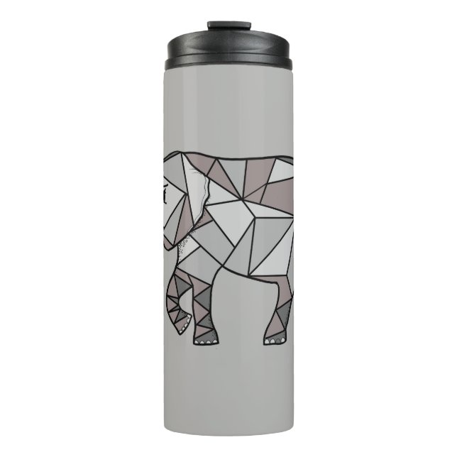 elephant geometric, bishop grey 2 thermal tumbler (Front)
