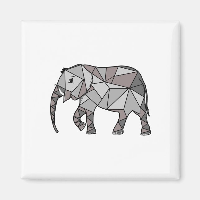 elephant geometric, bishop grey magnet (Front)