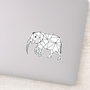 Elephant Geometric Simple Lines White And Black  