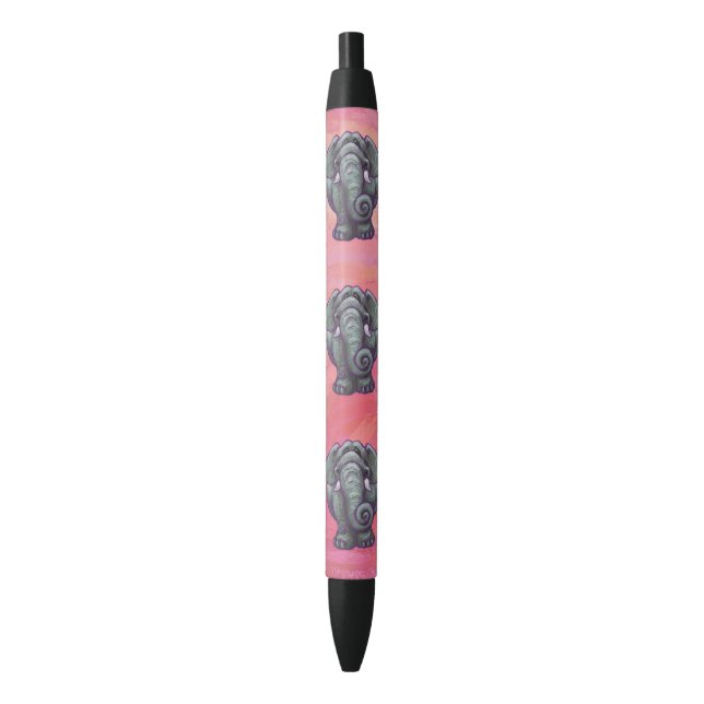 Elephant Gifts & Accessories Black Ink Pen (Front Vertical)
