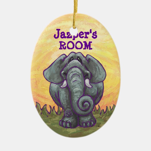 Elephant Gifts & Accessories Ceramic Tree Decoration (Front)