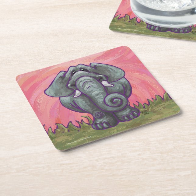 Elephant Gifts & Accessories Square Paper Coaster (Angled)