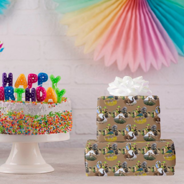 Elephant,Giraffe,Zebra Footprint Wrapping Paper (Creator Uploaded)