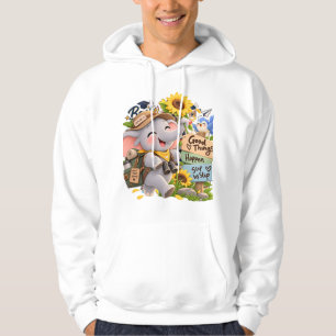 Elephant Good Things Happen Step by Step Hoodie
