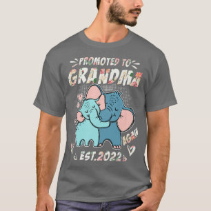 Elephant Grandma Gift Promoted To Grandma Again ES T-Shirt