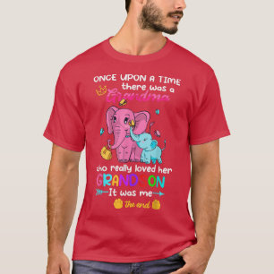 Elephant Grandma Loves Grandson, Cute Mothers Day  T-Shirt