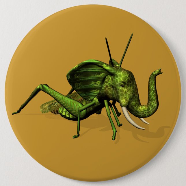 Elephant Grasshopper Crossbreed 6 Cm Round Badge (Front)