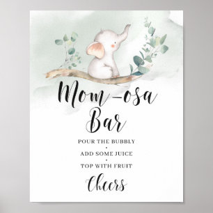 Elephant greenery eucalyptus momosa bar sign