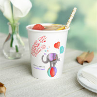 Elephant grey art baby shower circus custom 