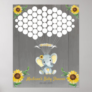 Elephant Guest Book Page Alternative Rustic Yellow