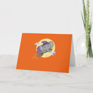 Elephant Halloween Witch Kids Witches Costume Holiday Card