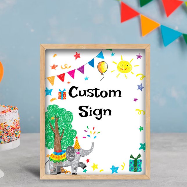 Elephant Hand Draw Custom Sign (Creator Uploaded)