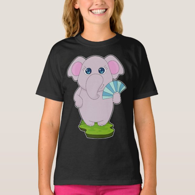 Elephant Hand fan T-Shirt (Front)