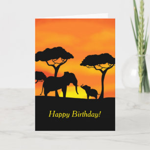 Elephant Happy Birthday Card