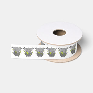 Elephant Happy Halloween Cauldron Bat Satin Ribbon