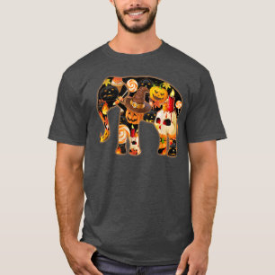 Elephant Happy Halloween Jack O Lantern Witch Pump T-Shirt