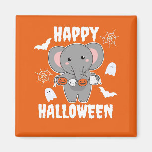 Elephant Happy Halloween Pumpkin Bat Costume Magnet