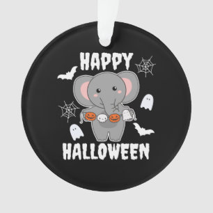 Elephant Happy Halloween Pumpkin Bat Costume Ornament