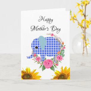 Elephant Happy Mother's Day Folded Greeting Card
