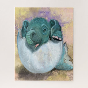 Elephant Hatching From Egg Jigsaw Puzzle