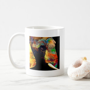 Elephant Head Bold Colourful Custom Coffee Mug