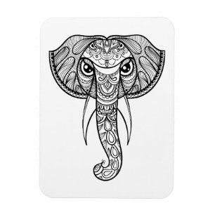 Elephant Head Doodle Magnet