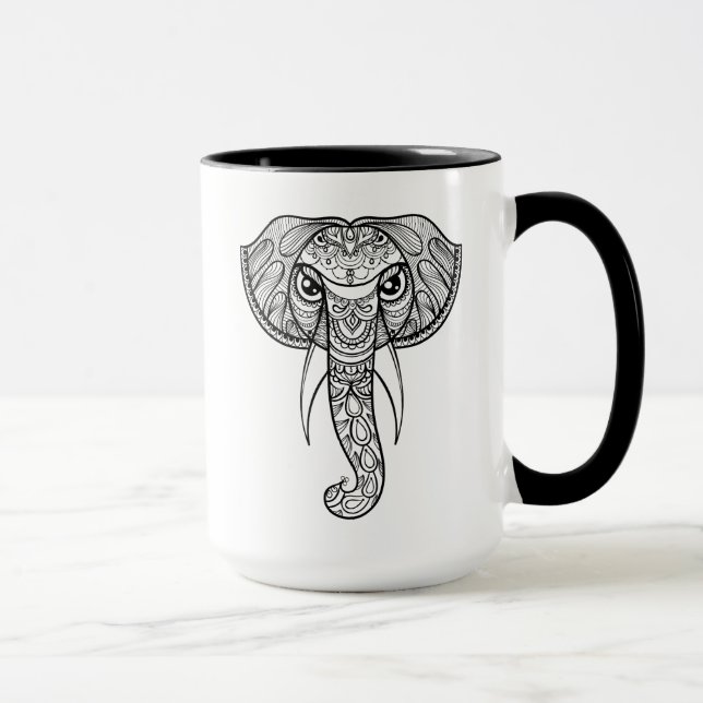 Elephant Head Doodle Mug (Right)