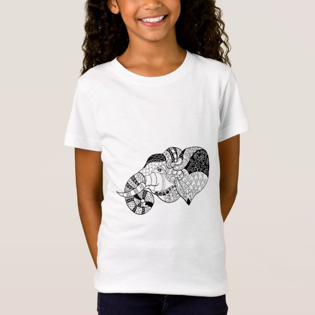 Elephant Head Zenstyle Doodle T-Shirt (Front)