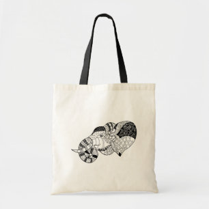Elephant Head Zenstyle Doodle Tote Bag