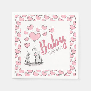 Elephant Hearts Baby Shower Napkin
