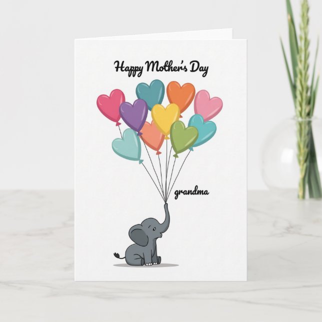 Elephant Hearts Mothers Day Card (Front)