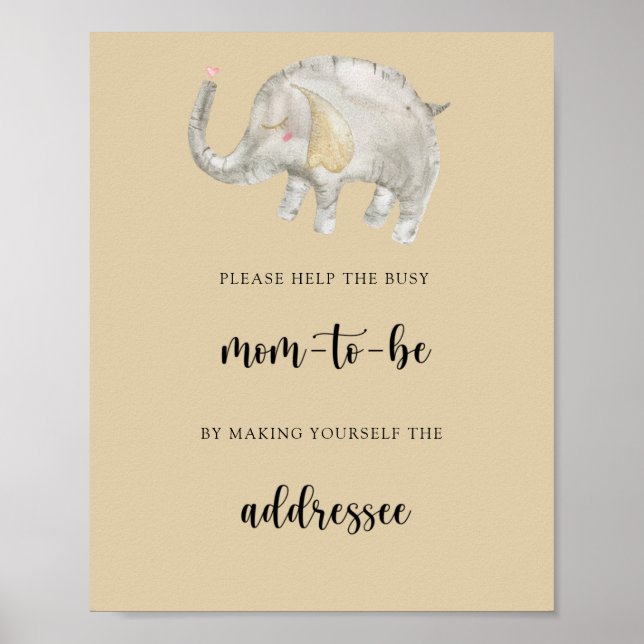 Elephant - Help the Busy Mum-to-Be Poster (Front)
