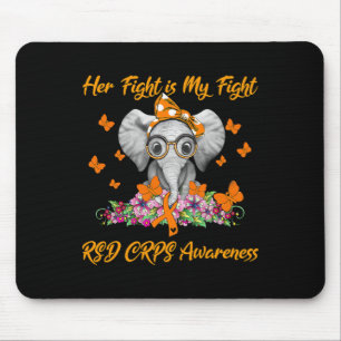 Elephant Her Fight is My Fight RSD CRPS Awareness Mouse Mat