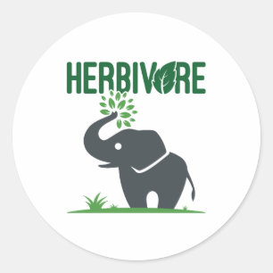 Elephant Herbivore Plant Eating Classic Round Sticker