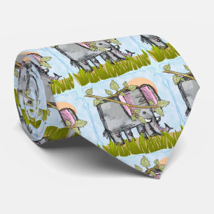 Elephant Hiding  Tie