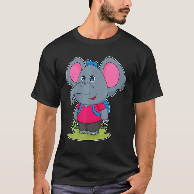 Elephant Hiker Backpack T-Shirt (Front)