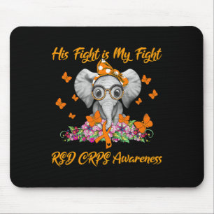 Elephant His Fight is My Fight RSD CRPS Awareness Mouse Mat