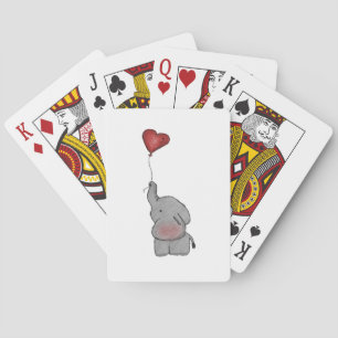 Elephant Holding Balloon Playing Cards