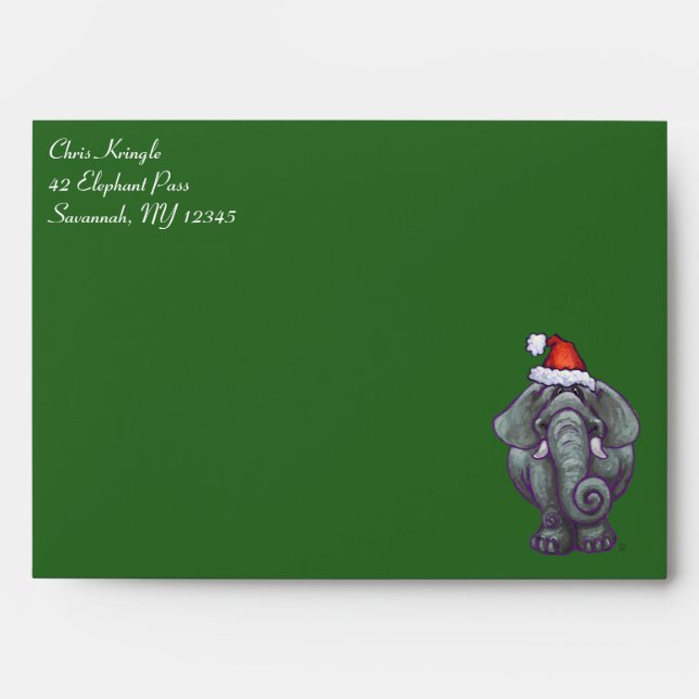 Elephant Holiday Card Envelope (Front)