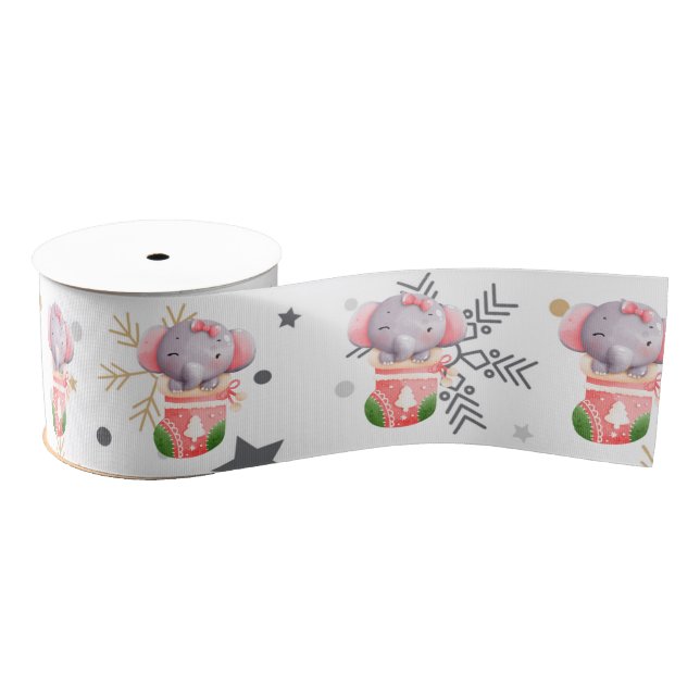 Elephant Holidays Customise Grosgrain Ribbon (Spool)