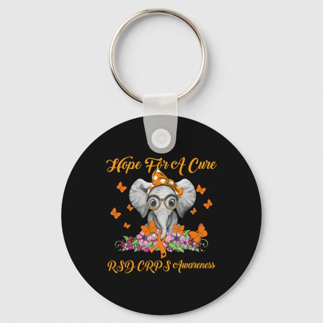 Elephant Hope For A Cure Rsd Crps Awareness  Key Ring (Front)