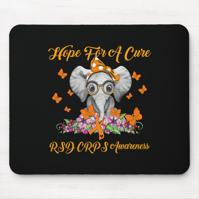 Elephant Hope For A Cure Rsd Crps Awareness  Mouse Mat (Front)