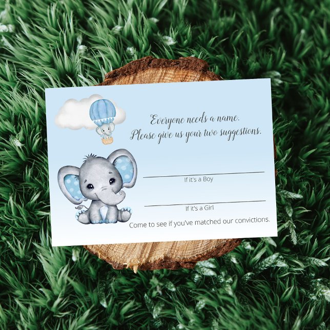 Elephant Hot Air Balloon Baby Boy Name Game Enclos Enclosure Card (Creator Uploaded)