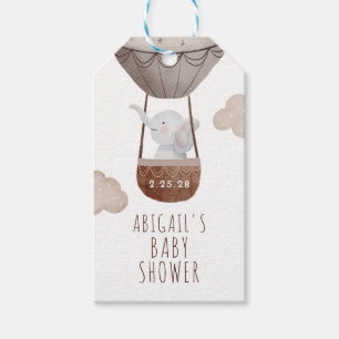 Elephant Hot Air Balloon Boho Baby Shower Gift Tags
