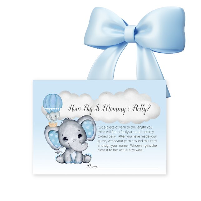 Elephant Hot Air Balloon Mum's Belly Size Baby Boy Enclosure Card (Creator Uploaded)