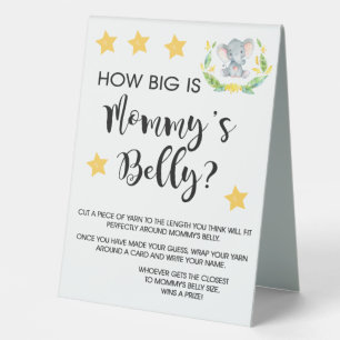 Elephant How Big is Mummy Belly Table Sign