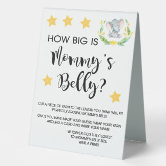 Elephant How Big is Mummy Belly Table Sign