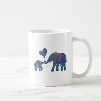 Elephant Hugs Rainbow Mum and Baby with Heart Coffee Mug