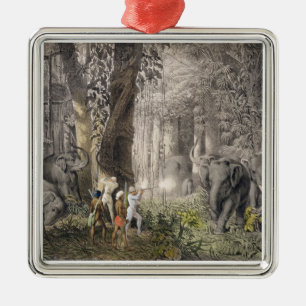 Elephant hunt in the region of Logalla, from 'Trav Metal Tree Decoration
