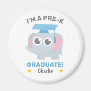 Elephant, I am a Pre-K Graduate, Kids Personalised Magnet